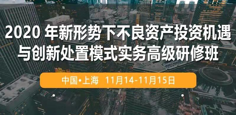 2020年新形势下不良资产投资机遇与创新处置模式实务（上海）高级研修班